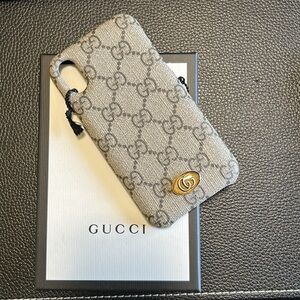 GUCCI Ophidia  iPhone X XS Case GG Logo Beige Ebony Authentic NEW